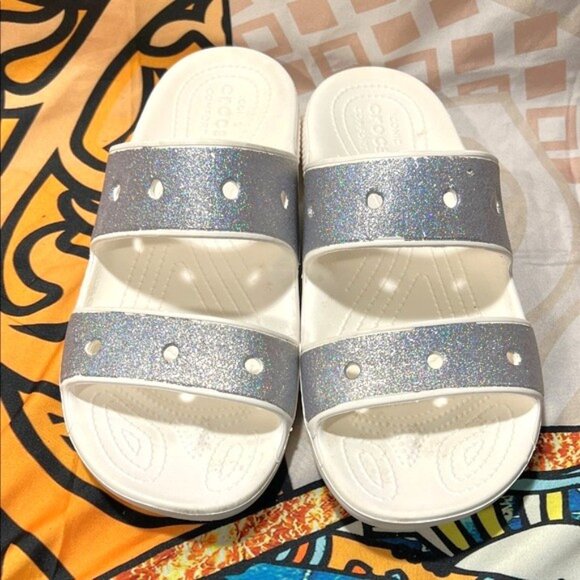 Crocs Classic Glitter II Sandals - Size 10W, 8M - Picture 1 of 8